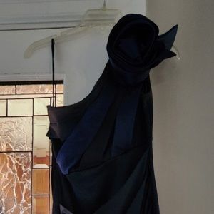 Navy one shoulder ASOS midi dress